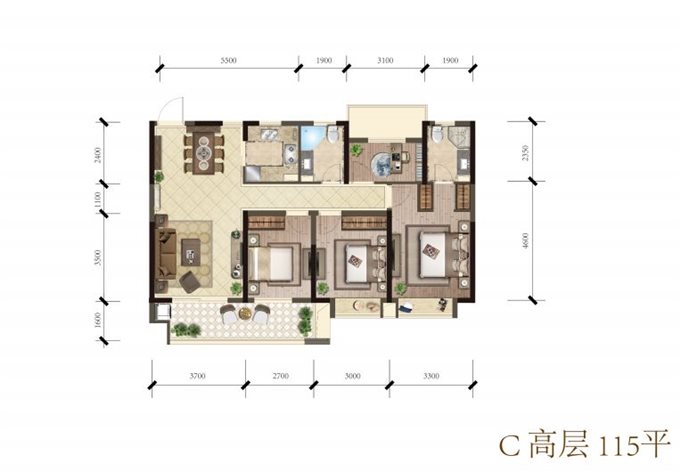 红星天铂佳苑  四开间朝南 视野开阔