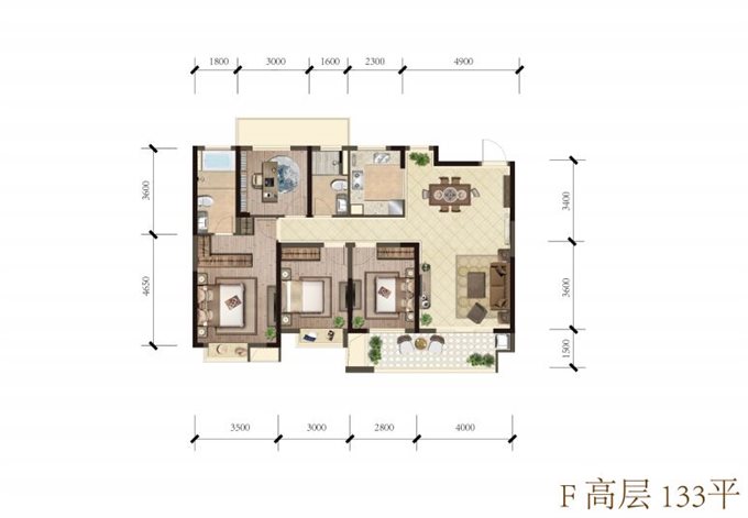 红星天铂佳苑 爱琴海国院广场旁 4房2卫