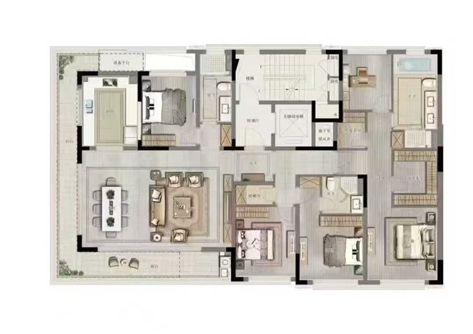 慈澜府一期洋房中层240平精装725万