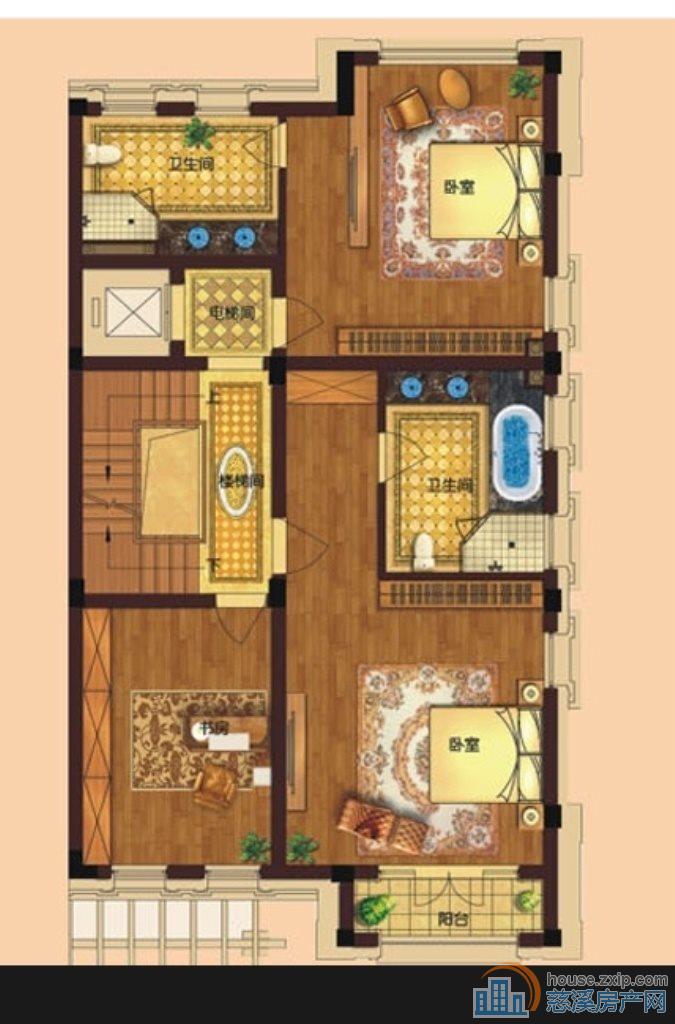 峙山庄园 联排别墅 前后花园 不是第一排