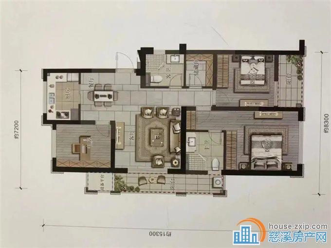 江滨之城 134平 中上楼层 166万