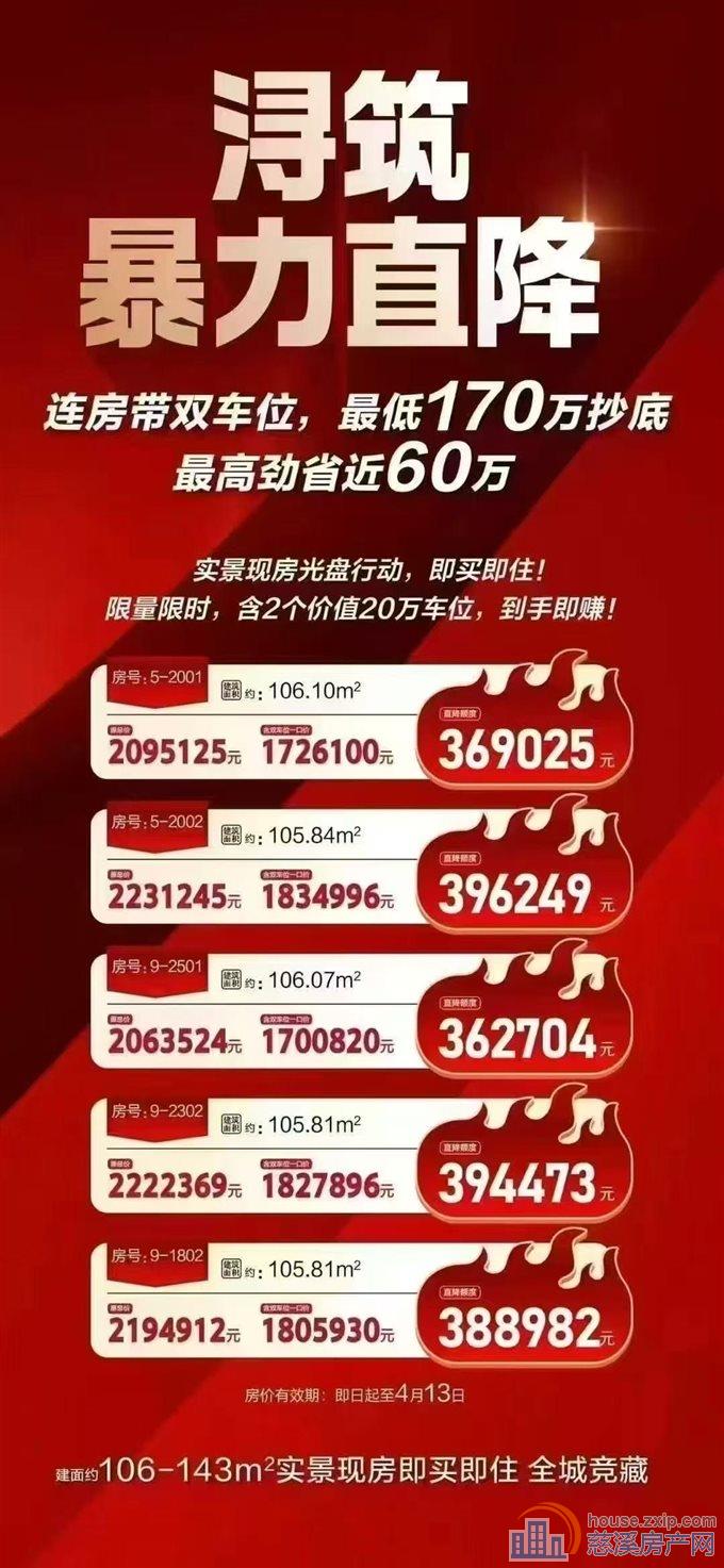 天安浔筑秒杀170万买3房还送2个车位