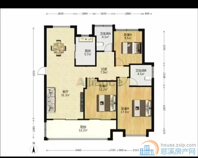 吾悦华府电梯房132平精装179.8万