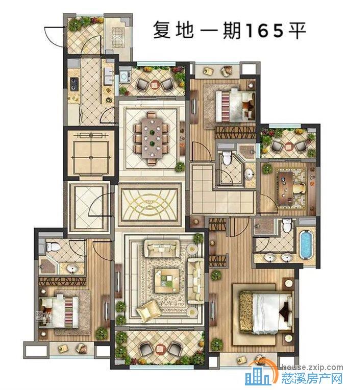 复地一期166平165.8双套房楼层好