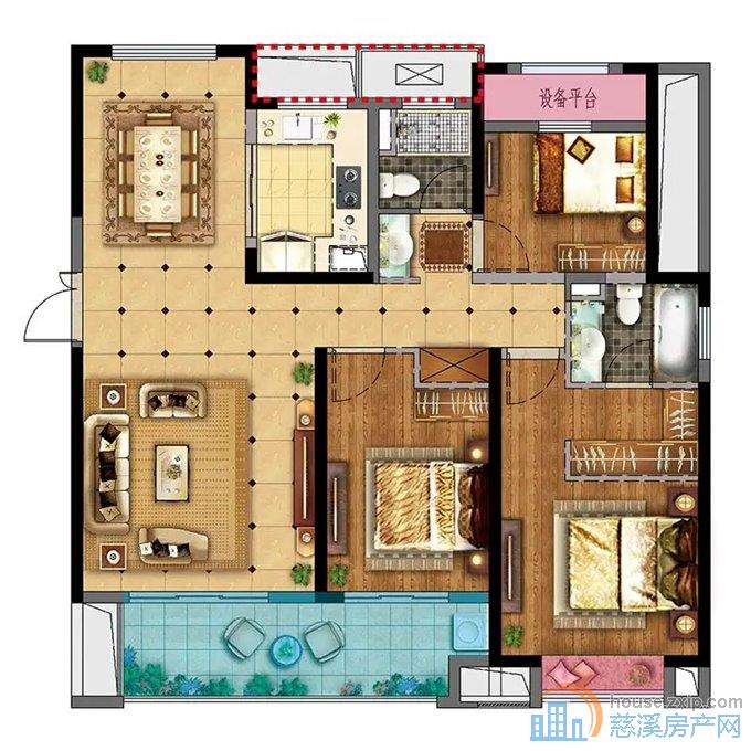 急急急 悦华府131平方 边套中上层