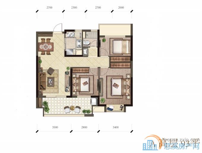 天铂佳苑93平115万送车位