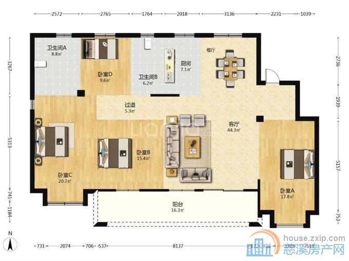出售:佳宁府169平238万黄金楼层