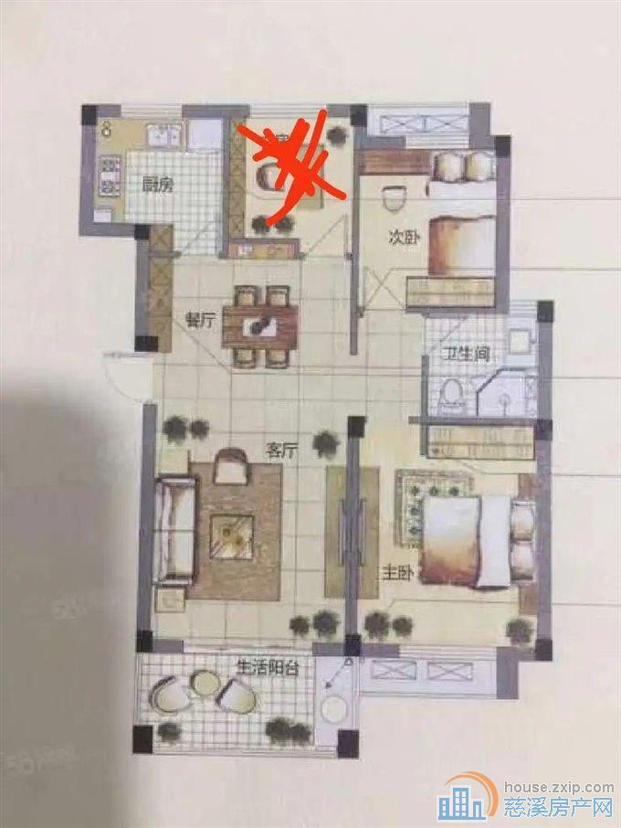 城市桃源87平94万精装修两居室